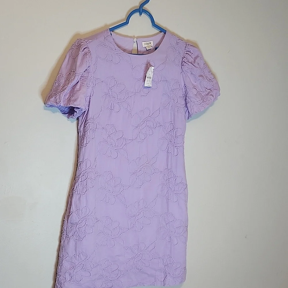 J. Crew Lavender Mini Dress with Puff Sleeves - Picture 10 of 14